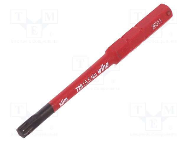 Screwdriver bit; Torx®; TX25; max.5.5Nm; 1kVAC; Overall len: 75mm