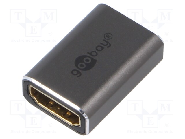 Adapter; HDCP 2.2; HDMI socket,both sides; silver