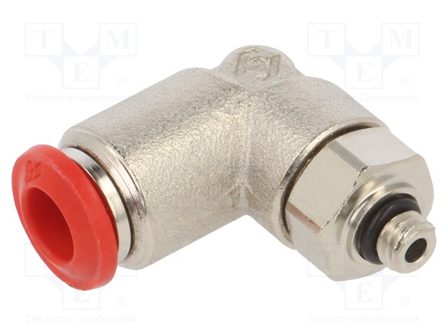 Push-in fitting; angled; M5; -0.99÷20bar; 6mm