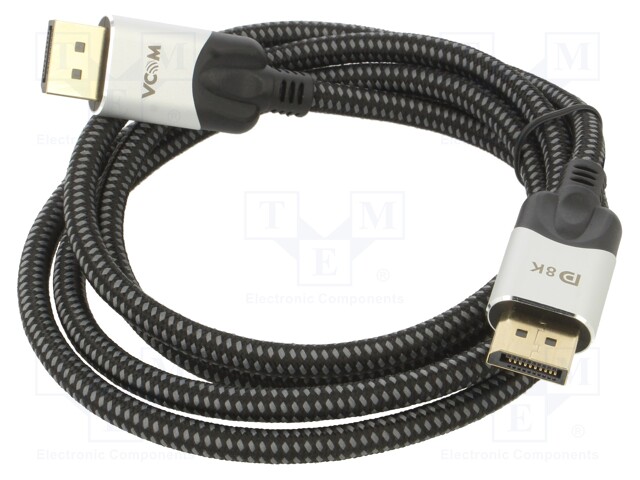 Cable; DisplayPort 1.4; DisplayPort plug,both sides; textile