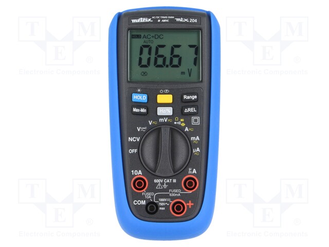 Digital multimeter; LCD (6000),with a backlit; True RMS; IP54