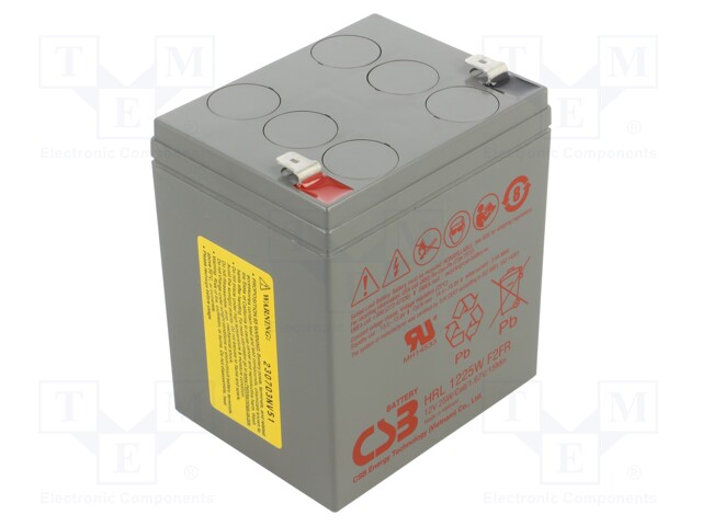 Re-battery: acid-lead; 12V; 5.8Ah; AGM; maintenance-free; 25W