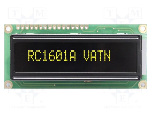 Display: LCD; alphanumeric; VA Negative; 16x1; 80x36x13.5mm; LED