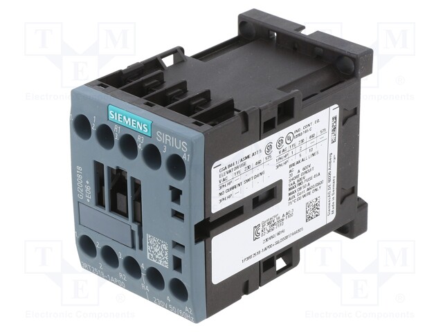 Contactor: 4-pole; NC x2 + NO x2; 230VAC; 16A; DIN,on panel; 3RT25