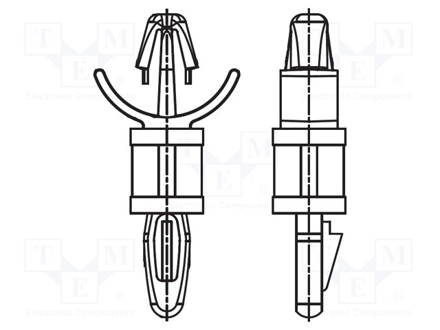 PCB distance; polyamide; L: 19.1mm; snap fastener; Colour: natural