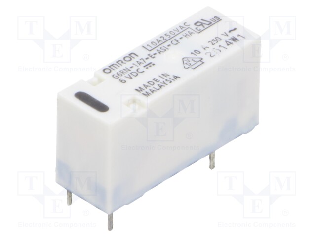 Relay: electromagnetic; SPST-NO; Ucoil: 6VDC; Icontacts max: 10A