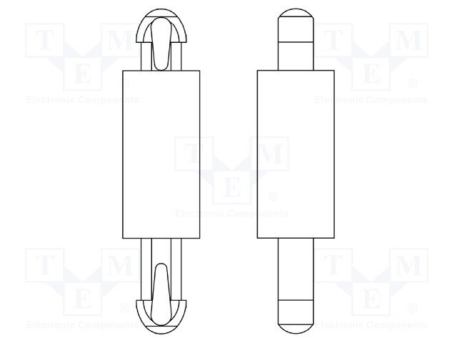 PCB distance; polyamide 66; L: 10mm; latch/latch; Colour: natural