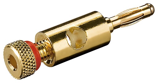 Connector: 4mm banana; gold-plated; plug; on cable; screw 