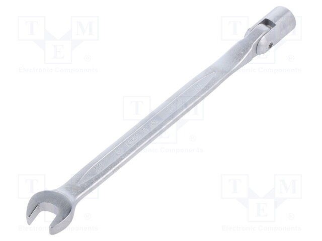 Wrench; combination swivel head socket,with joint; L: 180mm