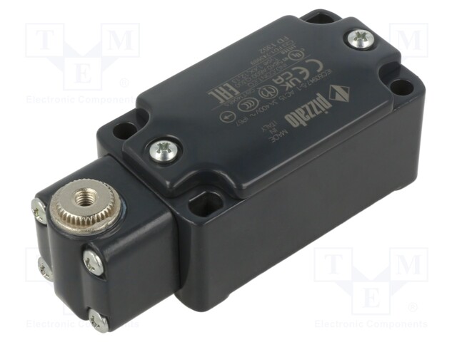 Limit switch; lever R 48,6mm, plastic roller Ø20mm; NC x2; 10A