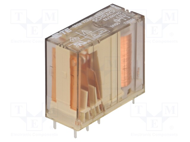 Relay: electromagnetic; DPDT; Ucoil: 24VDC; 6A/250VAC; 6A/30VDC; 6A