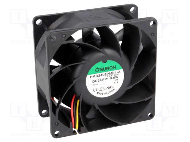 Fan: DC; axial; 24VDC; 80x80x38mm; 143m3/h; 55.2dBA; ball bearing