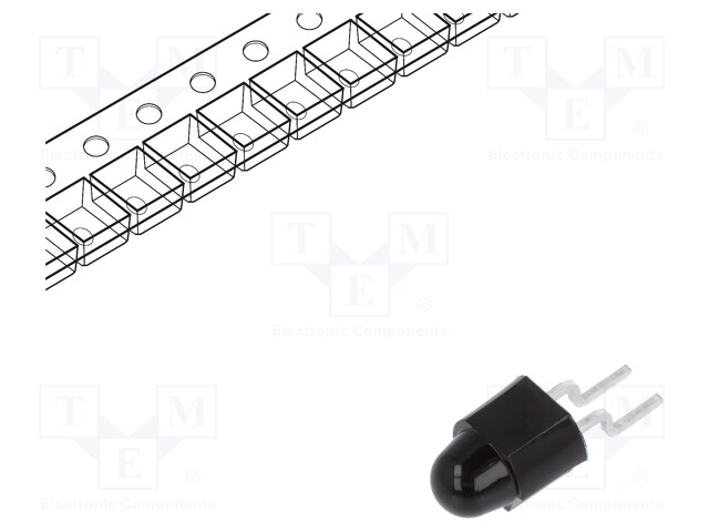 PIN IR photodiode; 4.8mm; 900nm; 750-1100nm; 15°; Mounting: THT