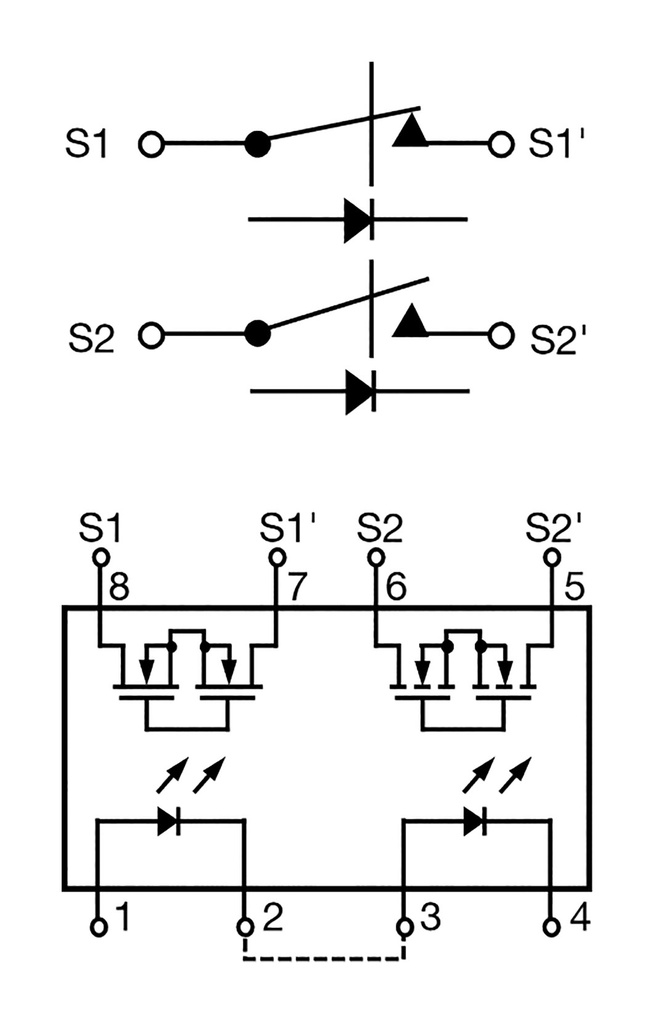 MOSFET Relay, SPST-NO, SPST-NC, 150 mA, Gull Wing, 350 V, 25 ohm, 3.75 kV