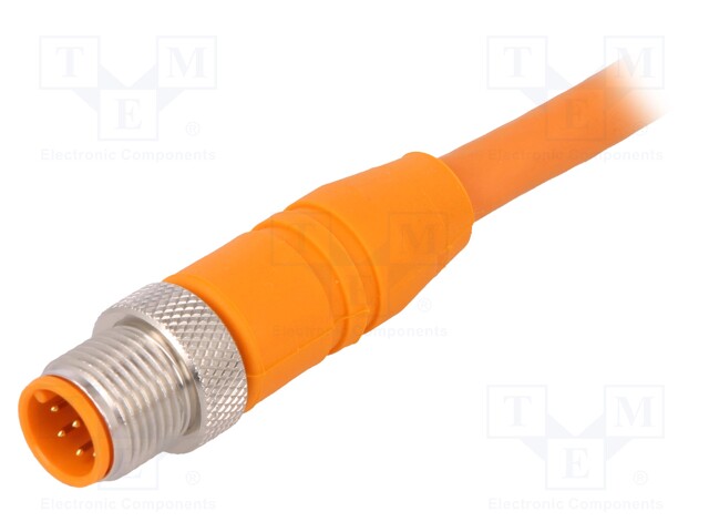 Connection lead; M12; straight; 2m; plug; 250VAC; 4A; -25÷80°C; IP67