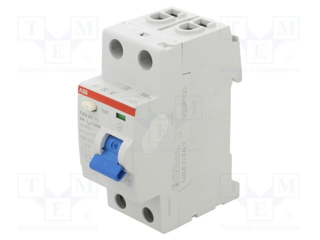 RCD breaker; Inom: 25A; Ires: 30mA; Max surge current: 5000A; 400V