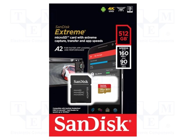 Memory card; Extreme,A2 Specification; SD XC Micro; 512GB