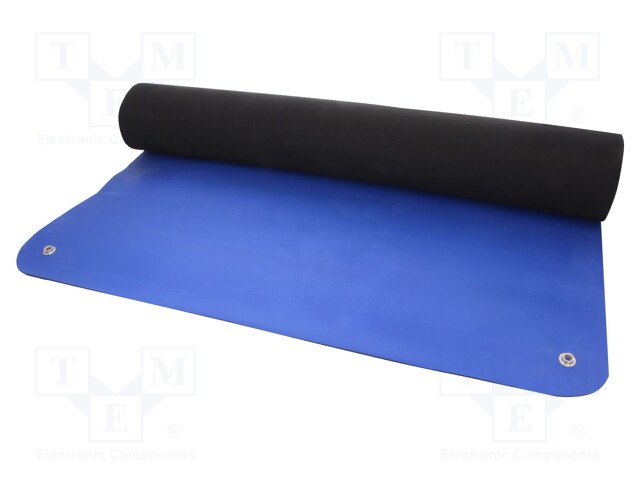 Bench mat; ESD; Dim: 600x900mm; D: 2mm; blue (dark)