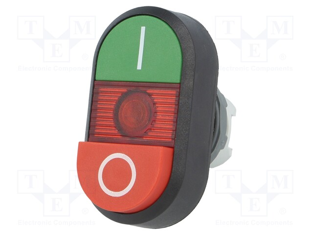 Switch: double; Stabl.pos: 1; 22mm; green-red; Illumin: MLB-1; IP66