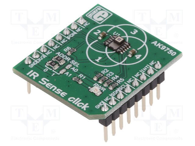 Click board; IR; I2C; AK9750; mikroBUS connector; 3.3VDC