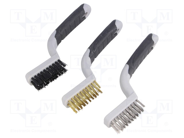 Brush; brass,nylon,stainless steel; non-slip grip