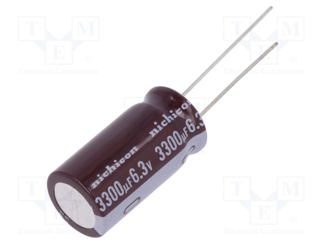 Capacitor: electrolytic; low impedance; THT; 3300uF; 6.3VDC; ±20%