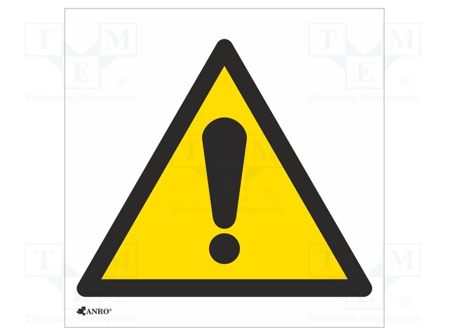 Safety sign; warning; Mat: self-adhesive folie; W: 200mm; H: 200mm