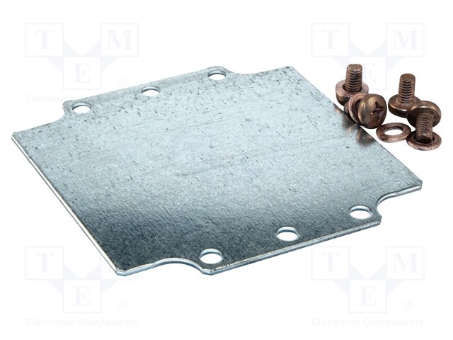 Mounting plate; steel; W: 107.5mm; L: 107.7mm; Series: 1590Z