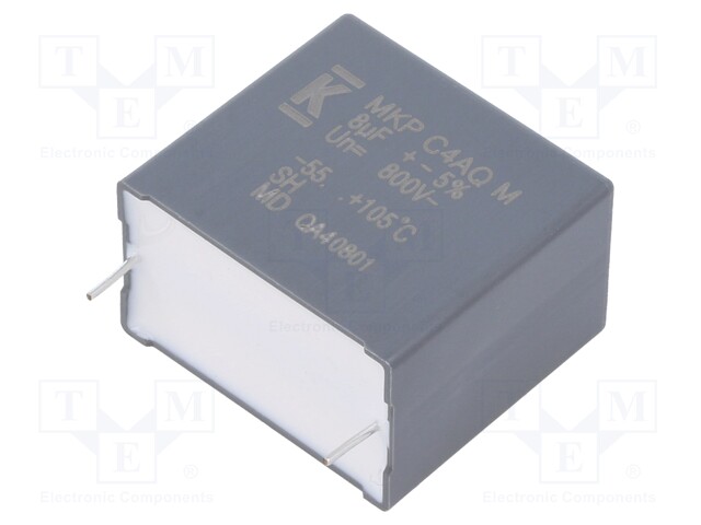 Capacitor: polypropylene; DC-Link; 8uF; ESR: 7.3mΩ; THT; ±5%; 11.2A