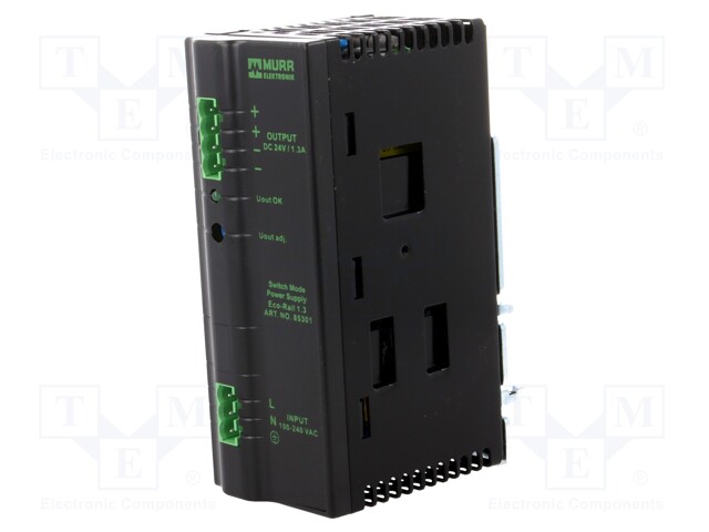 Power supply: switched-mode; 30W; 23÷28VDC; 1.3A; 90÷264VAC; IP20