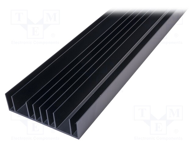 Heatsink: extruded; grilled; black; L: 1000mm; W: 180mm; H: 48mm