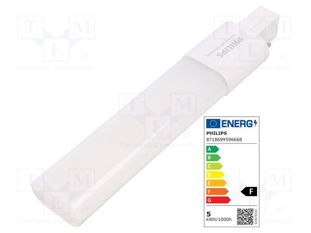 LED lamp; warm white; G23; 230VAC; 520lm; 5W; 120°; 3000K; CRImin: 80