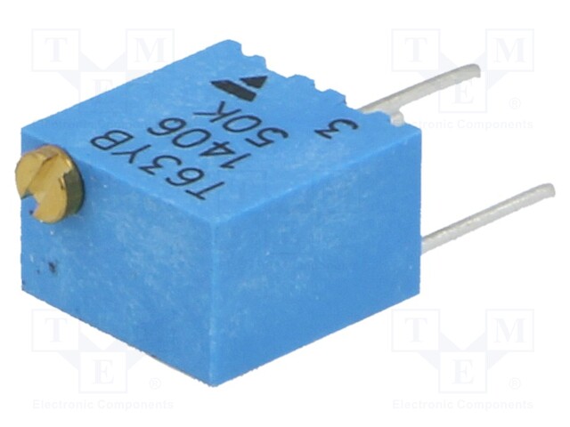 Potentiometer: mounting; multiturn; 50kΩ; 250mW; ±10%; linear; THT