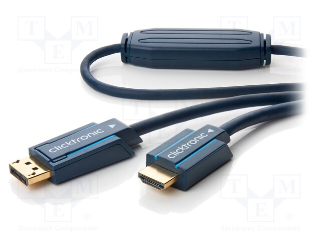 Cable; DisplayPort plug,HDMI plug; 2m; blue