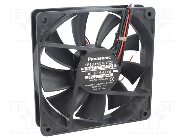 Fan: DC; axial; 24VDC; 120x120x25mm; 108m3/h; 27dBA; ball bearing