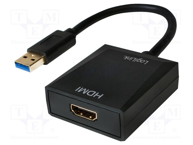 Adapter; USB 2.0,USB 3.0; HDMI socket,USB A plug; Colour: black