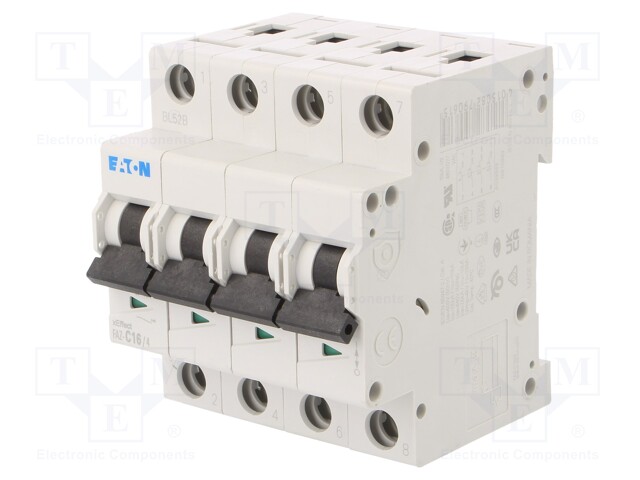 Circuit breaker; 230/400VAC; Inom: 1.6A; Poles: 4; DIN; Charact: C