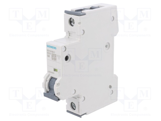 Circuit Breaker, MCB, 5SY4, 1P, 10 kA, 400 V, 8 A