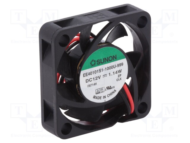 Fan: DC; axial; 12VDC; 40x40x10mm; 13.87m3/h; 28.8dBA; 7300rpm