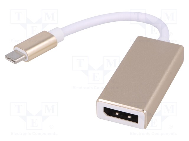 Adapter; USB 3.1; DisplayPort socket,USB C plug; nickel plated