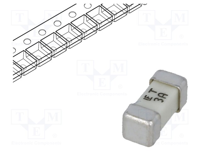 Fuse: fuse; time-lag; 3A; 125V; SMD; ceramic; Case: 2410; 454