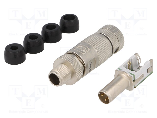 Plug; M12; PIN: 4; male; D code-Ethernet; Series: preLink