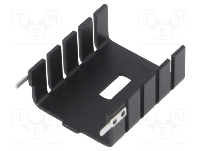 Heatsink: moulded; TO220; black; L: 30mm; W: 25.4mm; H: 12.7mm