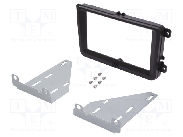 Radio mounting frame; Seat,Škoda,VW; 2 DIN; black