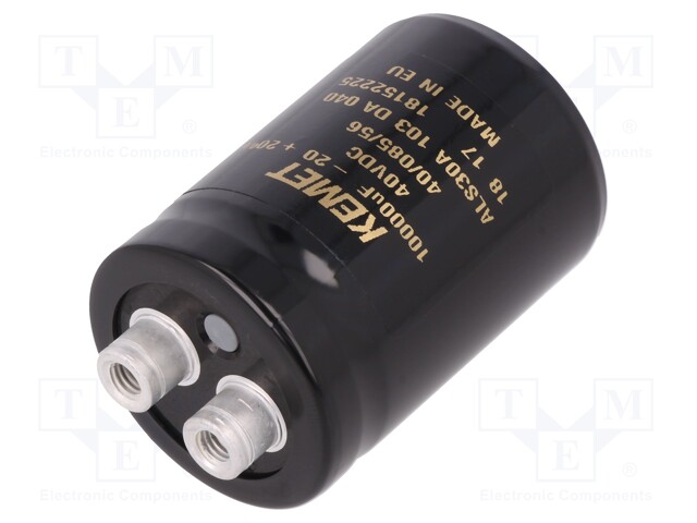 Capacitor: electrolytic; 10000uF; 40VDC; Leads: screw; ESR: 23mΩ