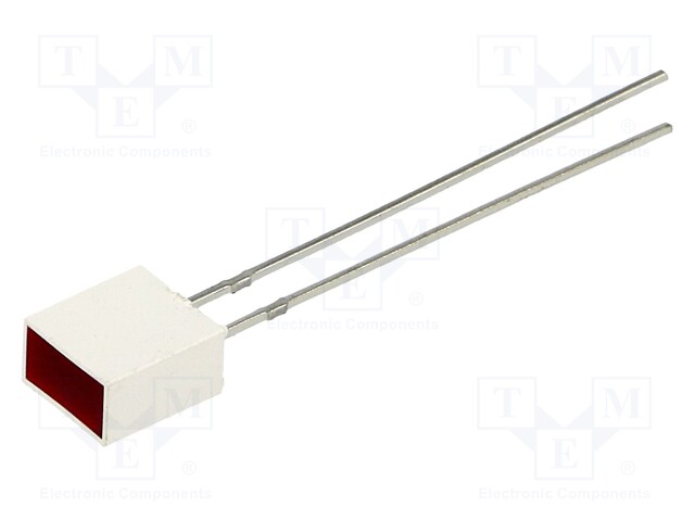 LED; rectangular; 6.22x3.68mm; with side wall; red; 25÷50mcd; 110°