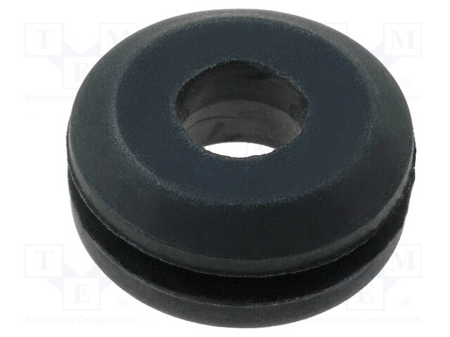 Grommet; Ømount.hole: 9.5mm; Øhole: 6.2mm; rubber; black