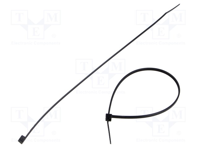 Cable tie; L: 200mm; W: 2.6mm; polyamide; black; UL94V-2; -40÷85°C