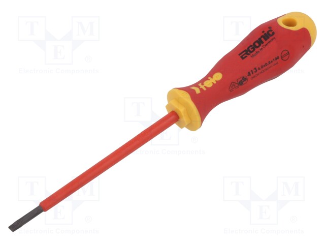 Screwdriver; insulated; slot; 4,0x0,8mm; ERGONIC®