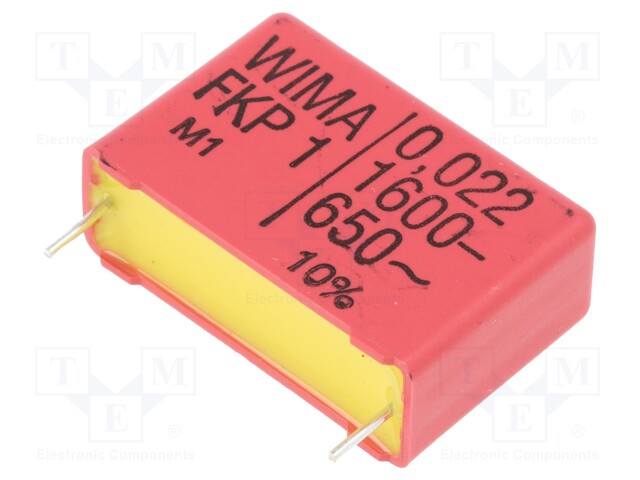 Capacitor: polypropylene; 22nF; 27.5mm; ±10%; 11x21x31.5mm; 650VAC